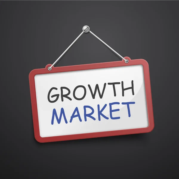 Growth market hanging sign — Stock Vector