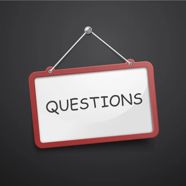 Questions hanging sign — Stock Vector