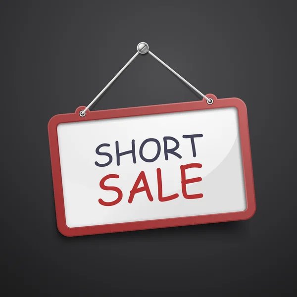 Tanda menggantung short sale - Stok Vektor