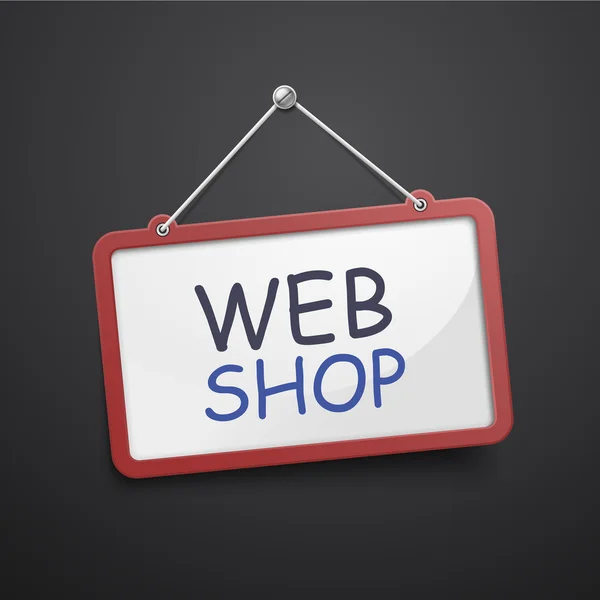 Webshop opknoping sign — Stockvector
