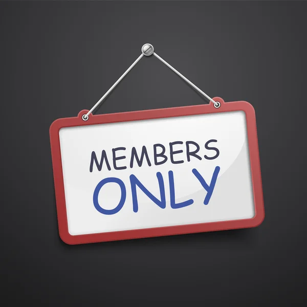 Members only hanging sign — Stock Vector