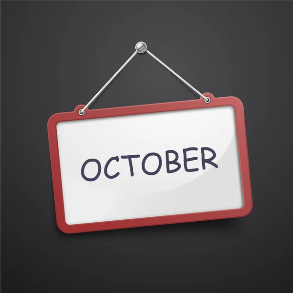 Października wiszące znak — Wektor stockowy