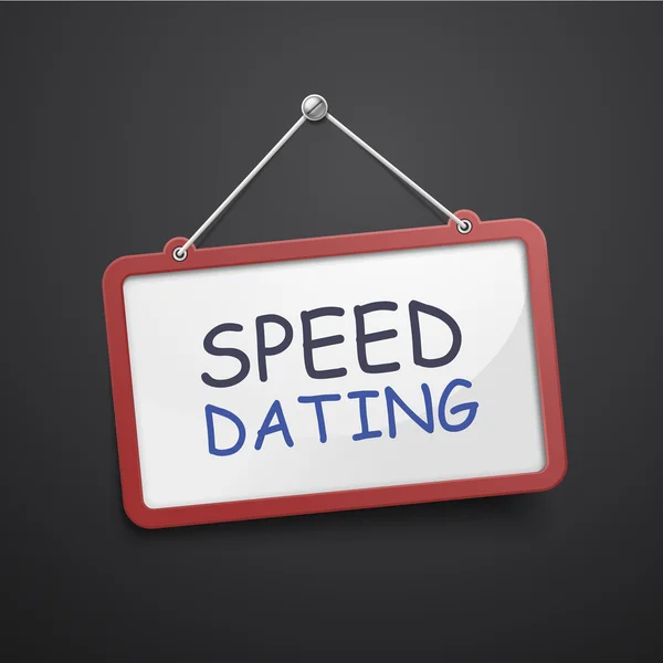 Speed dating hanging sign — Stock Vector