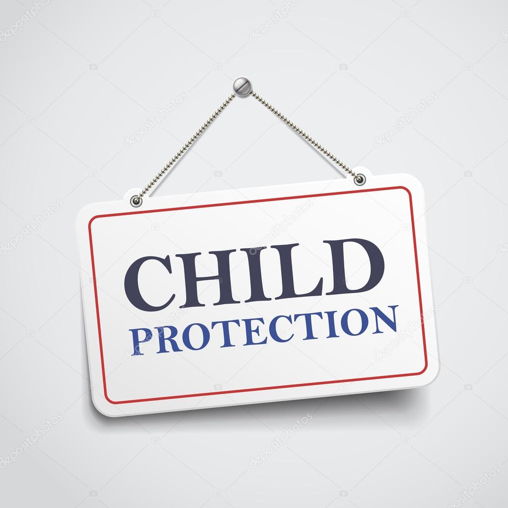 child protection hanging sign