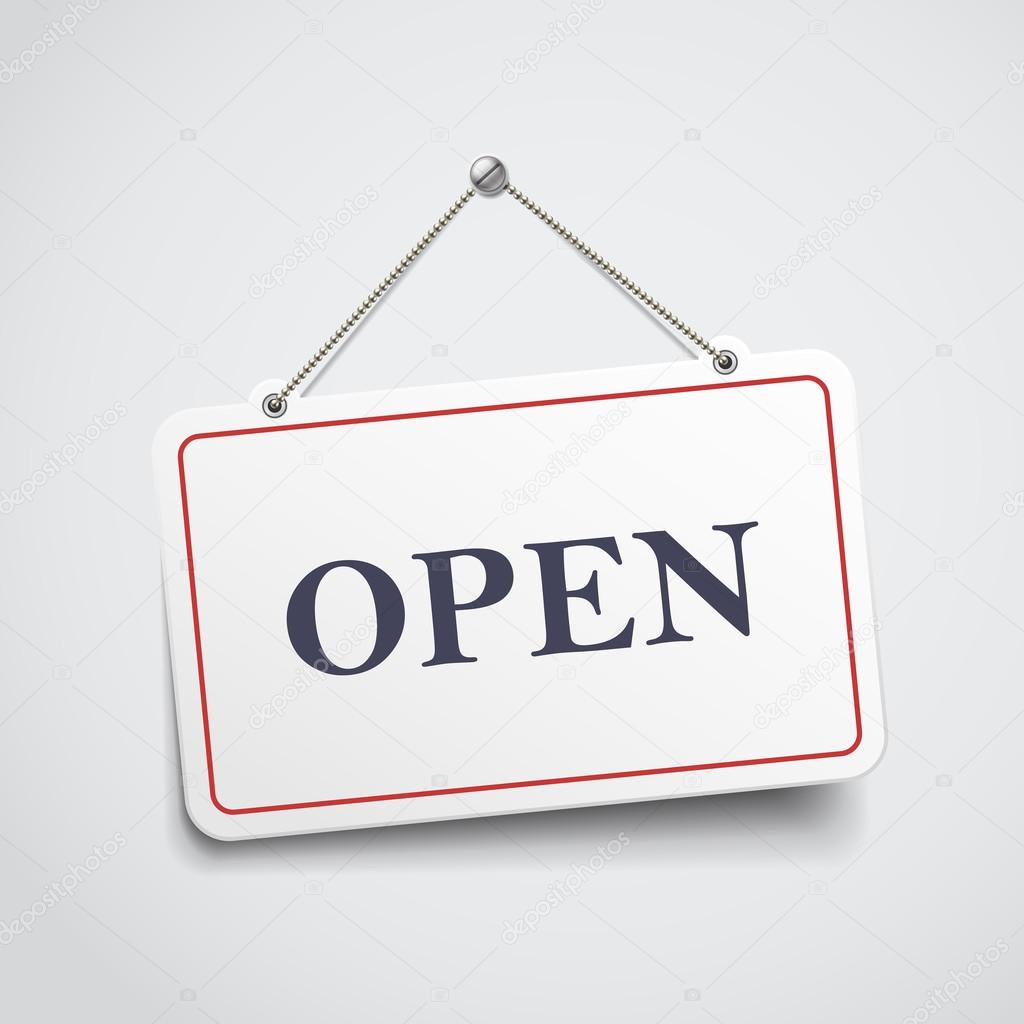 open hanging sign