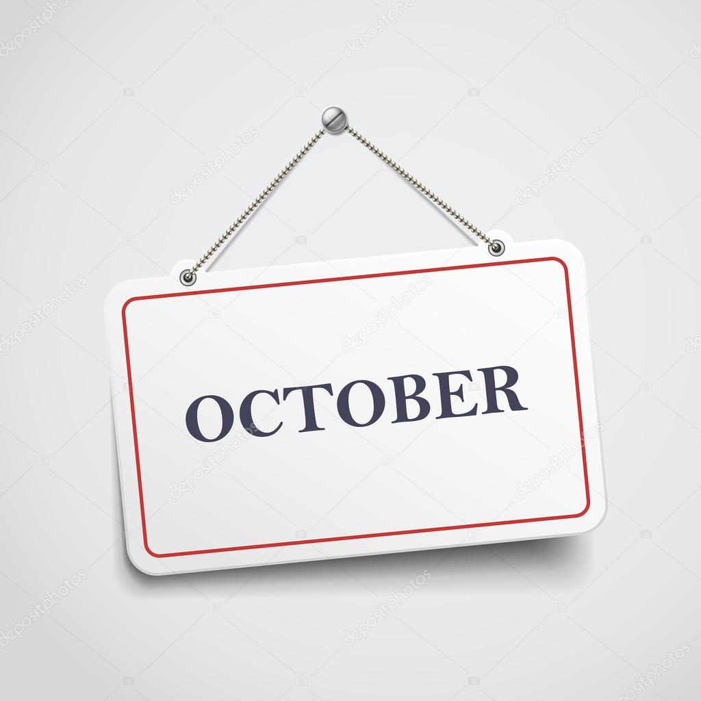 October hanging sign 