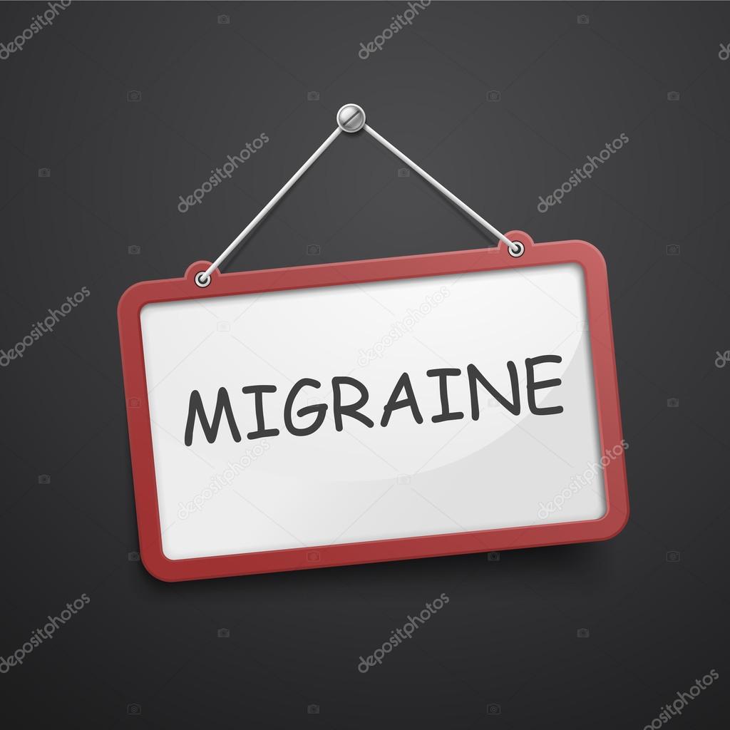 migraine hanging sign