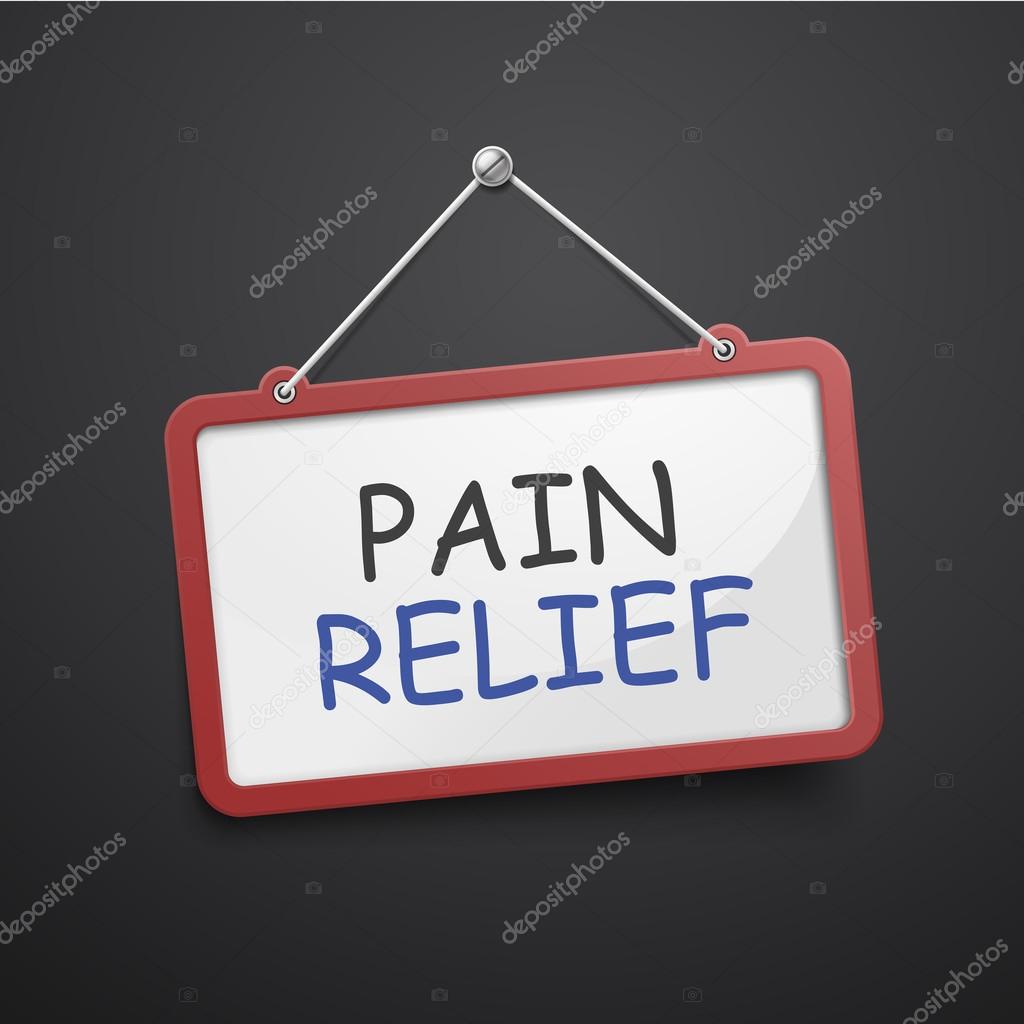 pain relief hanging sign