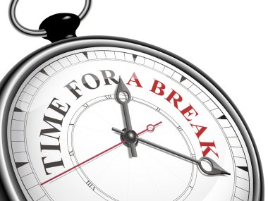 time for a break concept clock clipart