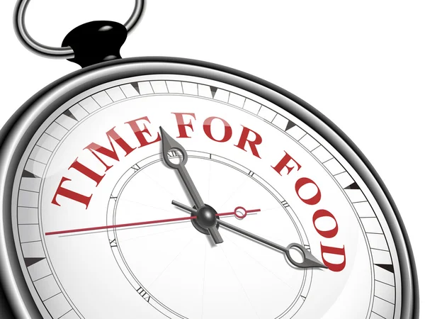 Час для їжі концепції годинник — стоковий вектор