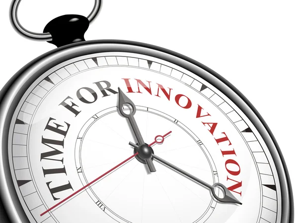 Tijd voor innovatie concept klok — Stockvector