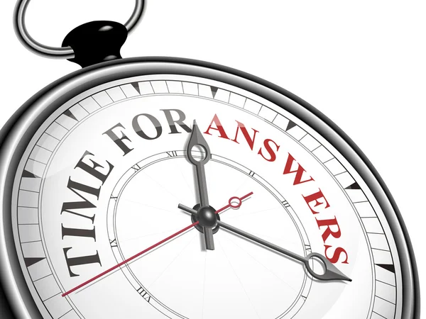 Ώρα για απαντήσεις έννοια ρολόι — Διανυσματικό Αρχείο