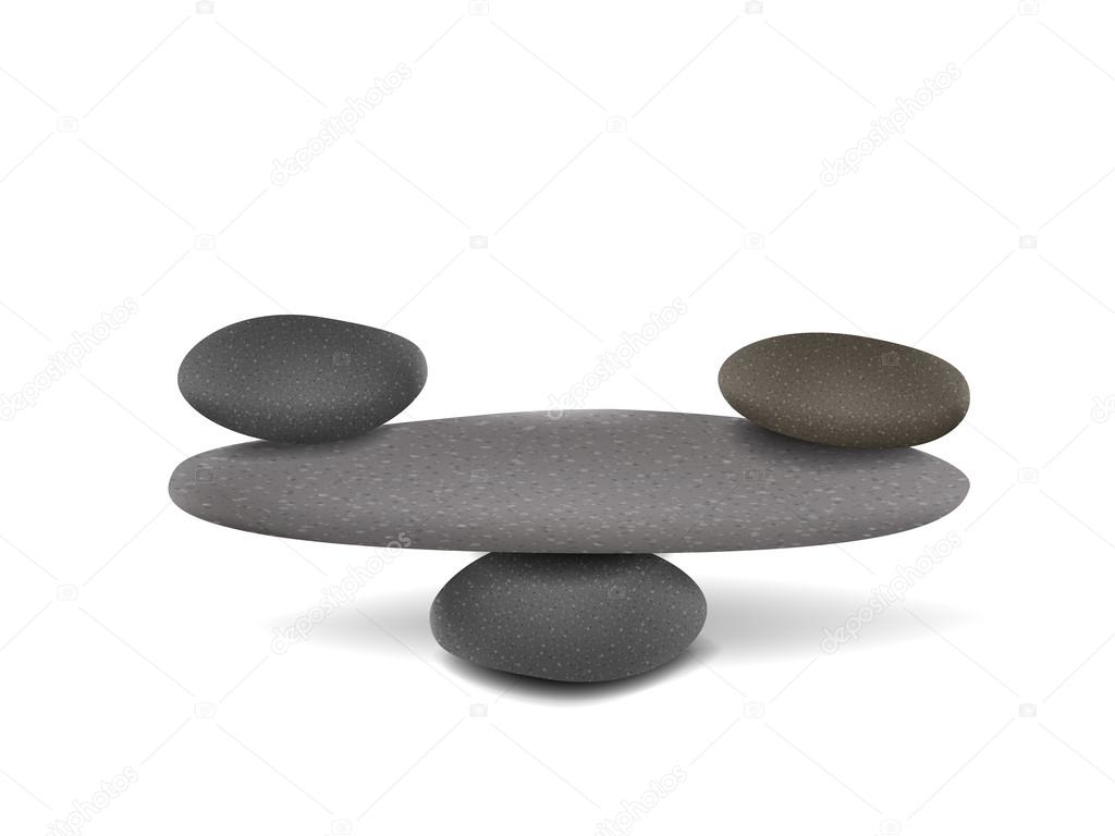 stones balanced on flat stone bridge