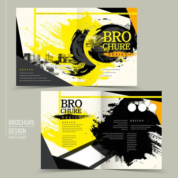 Stijlvolle tweeën gevouwen brochure ontwerpen — Stockvector