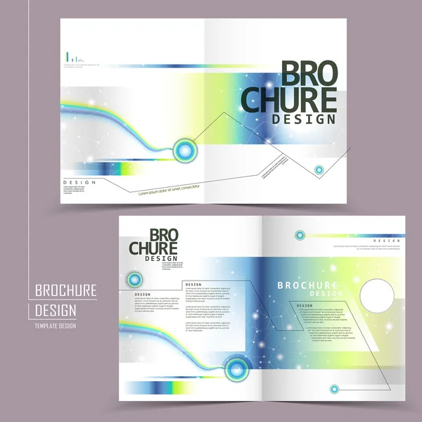 Modern half-fold template brochure design — Stock Vector