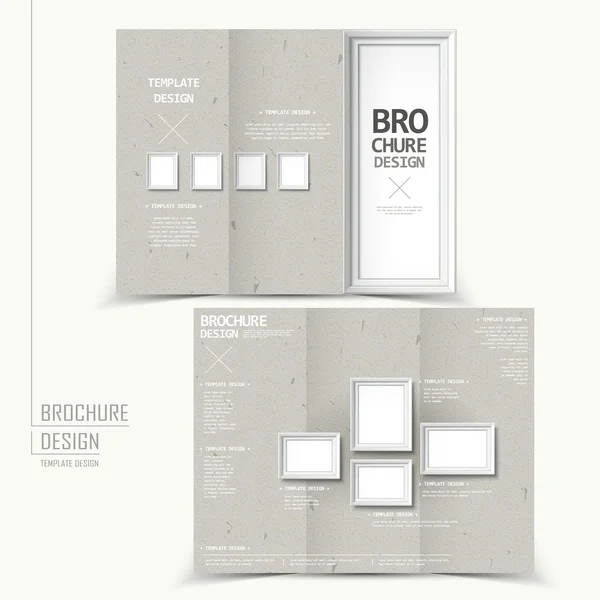 Quadro de imagem em branco tri-fold projeto brochura —  Vetores de Stock