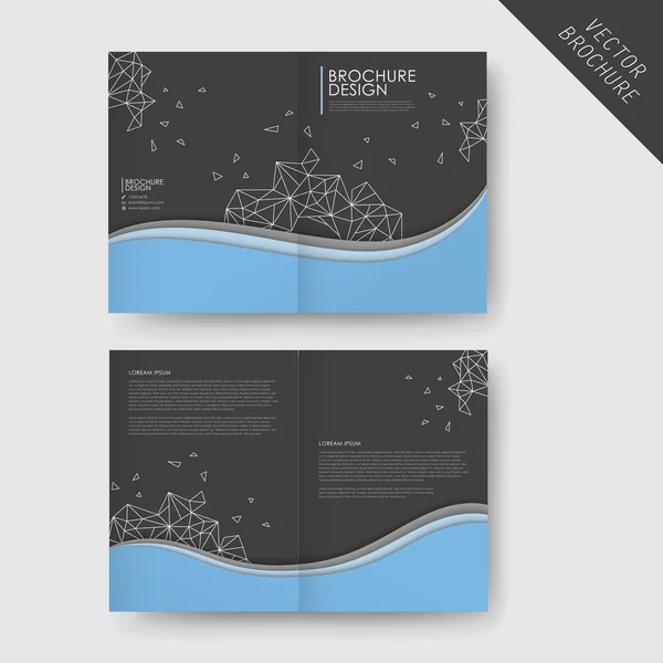 Abstract wavy half-fold brochure template — Stock Vector