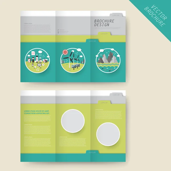 Ekologia koncepcja składanej broszury szablon — Wektor stockowy