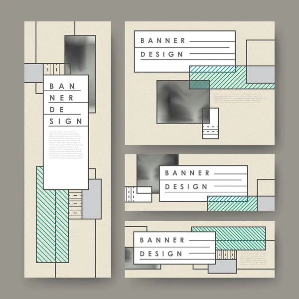 우아한 배너 서식 파일 설정 — 스톡 벡터