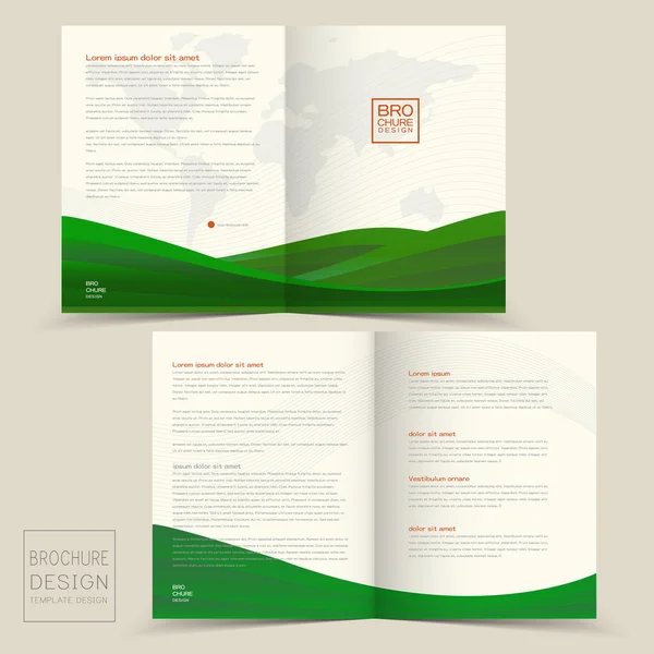 Half-fold brochure design templates with dynamic wave — Stock Vector