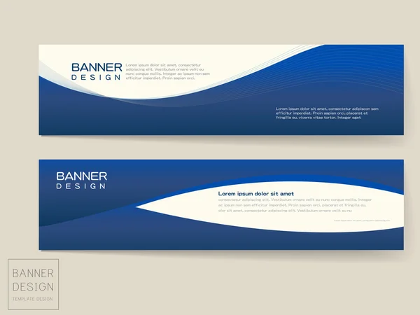 Banner design templates set with dynamic wave — Stock Vector