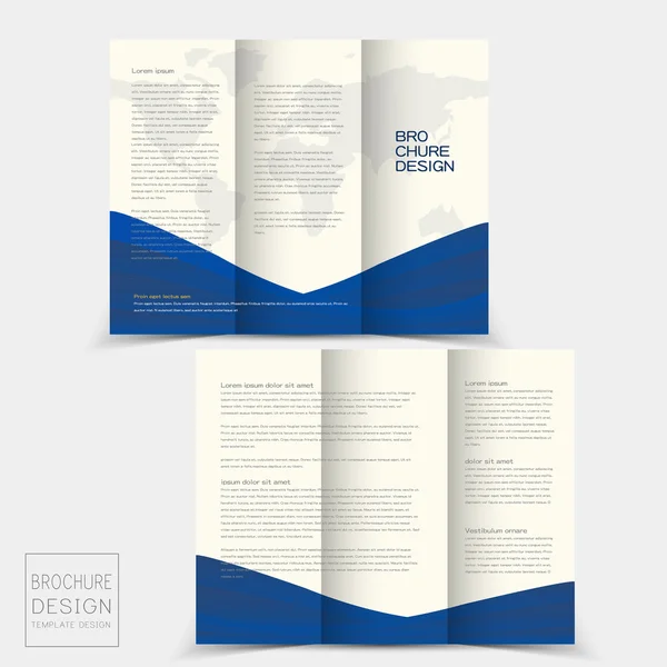 Tri-fold brochure design templates with dynamic wave — Stock Vector