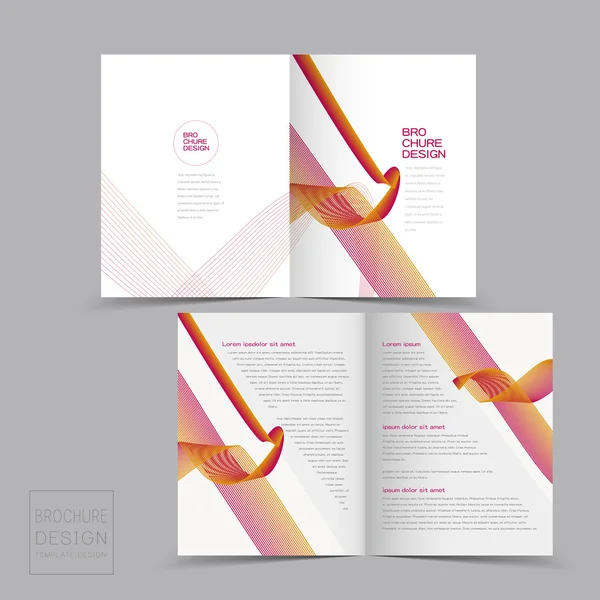 Half-fold brochure design templates with dynamic wave — Stock Vector