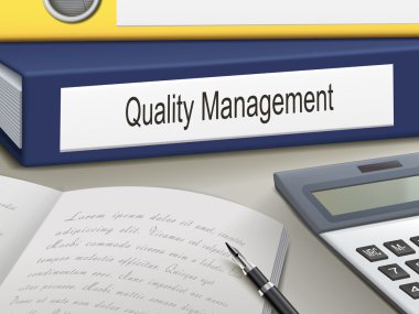 Folder with quality management  documents clipart