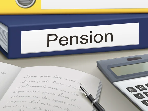 Schede pensionistiche contenenti documenti di pensionamento — Vettoriale Stock