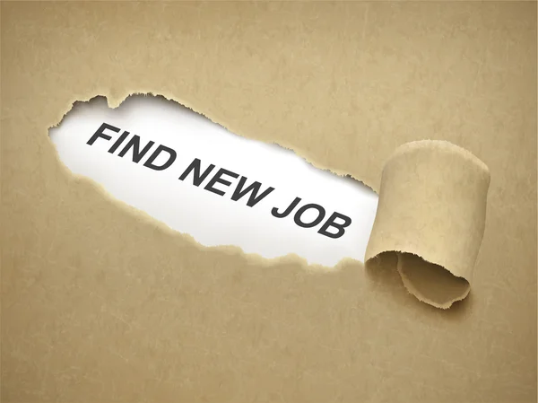Papier zerrissen, um Phrase zu enthüllen Suche nach einem neuen Job — Stockvektor