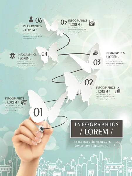 Design de modelo infográfico elegante — Vetor de Stock