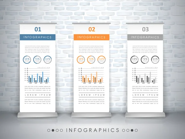 Conceito de exposição infográfico modelo design — Vetor de Stock