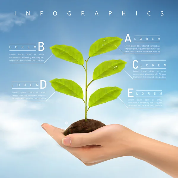 Ecología concepto infografía plantilla diseño — Vector de stock
