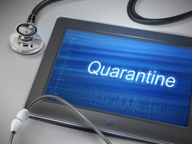 Tablet üzerinde görüntülenen karantina kelime