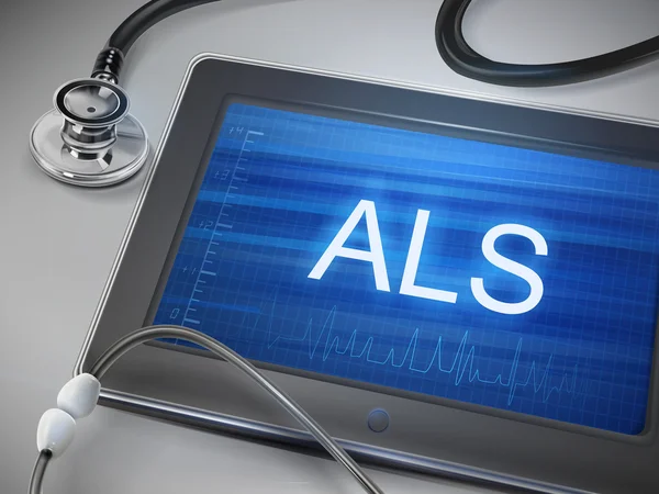 Visualizzazione parola ALS su tablet — Vettoriale Stock
