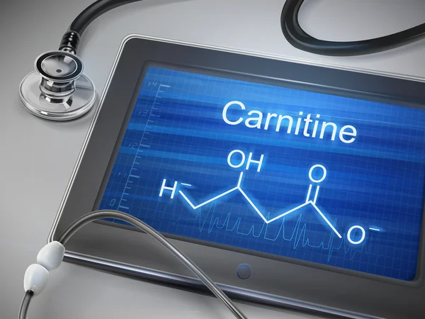 Carnitine woord weergeven op Tablet PC — Stockvector