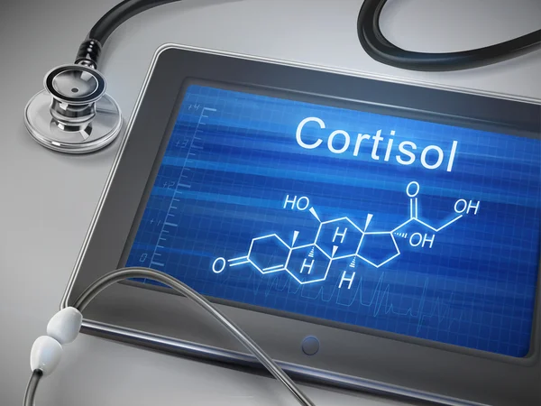 Cortisol woord weergeven op Tablet PC — Stockvector