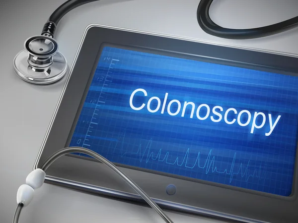 Colonoscopy word display on tablet — Stock Vector