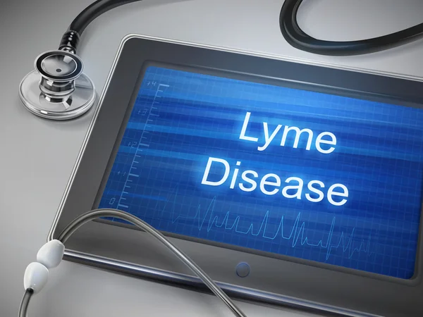 Lyme disease words displayed on tablet — Stock Vector