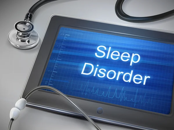Uyku bozukluğu kelime tablet üzerinde görüntülenen — Stok Vektör
