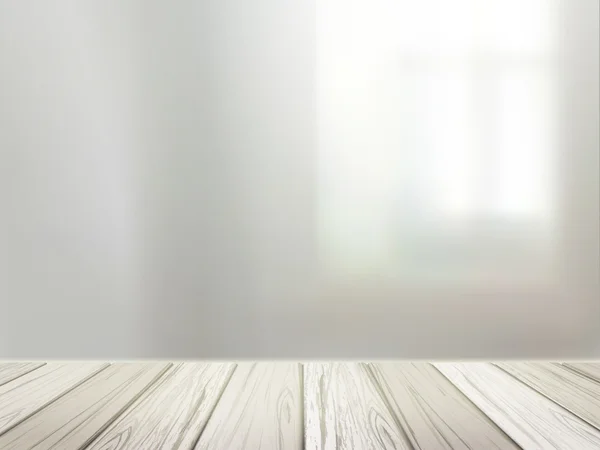 Dřevěný stůl nad rozmazané interiérové scény — Stockový vektor