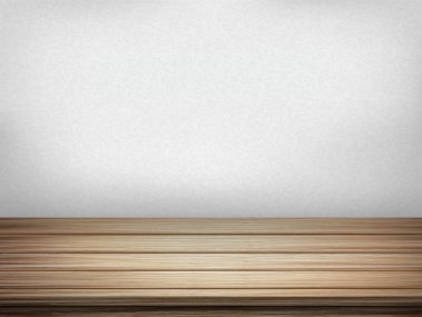 empty interior wall with wooden table clipart