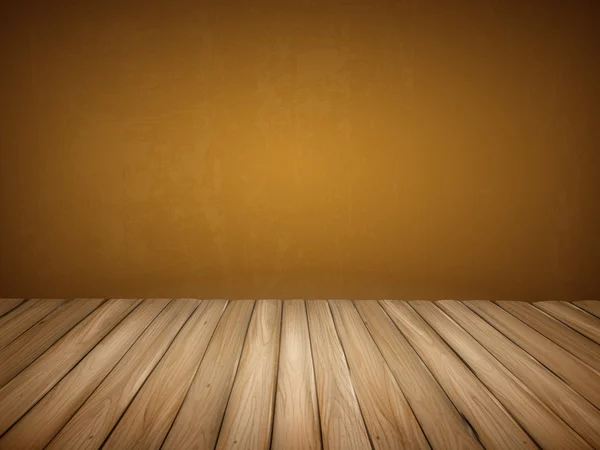 Dinding interior kosong dengan lantai kayu - Stok Vektor