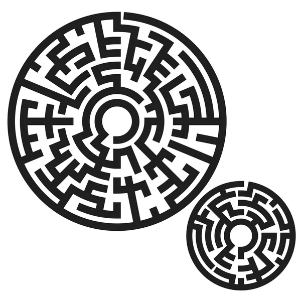Ilustração de labirinto redondo — Vetor de Stock