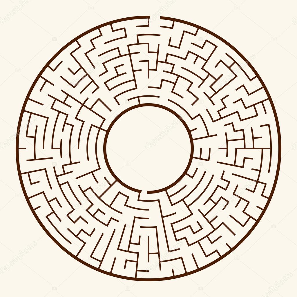 illustration of round maze 