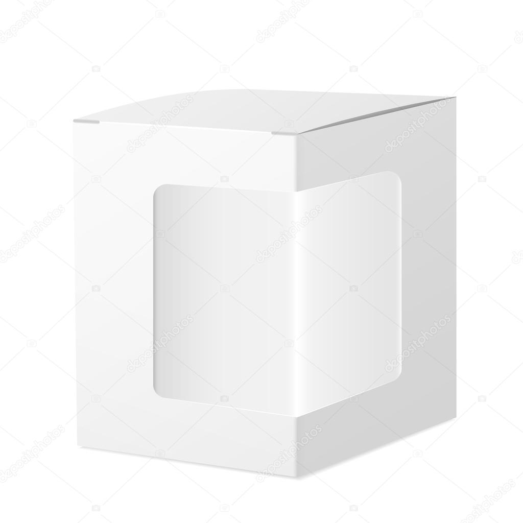 package cardboard box with transparent plastic window 
