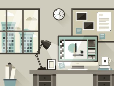 Modern ofis iç düz tasarım