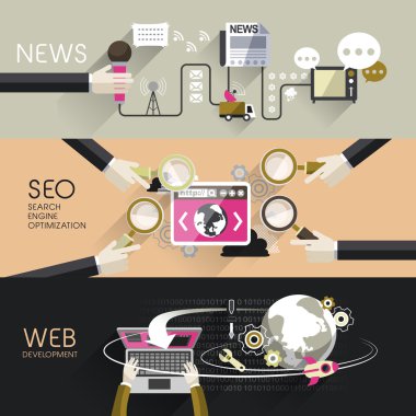 iş reklam stratejisi kavramı düz tasarım 