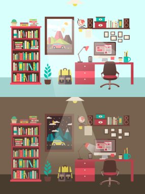 kişisel çalışma kavramı düz tasarım 