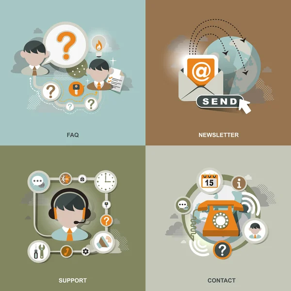 Concepto de servicio empresarial en diseño plano — Vector de stock